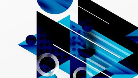 Modern geometric background - overlapping triangles with smooth gradients and Stockillustratie