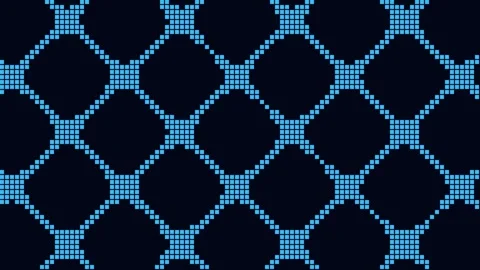 Modern geometric background pattern of repeating blue and black tile design Stock Footage 342524419