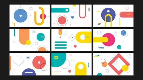 Modern Geometric Background Set Illustrazione stock