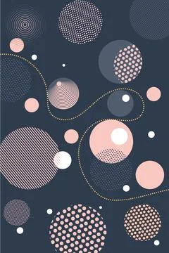 Modern geometric backgrounds from circles with space for tex Stock Illustration