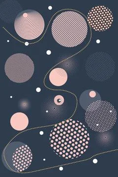 Modern geometric backgrounds from circles with space for tex Stock Illustration