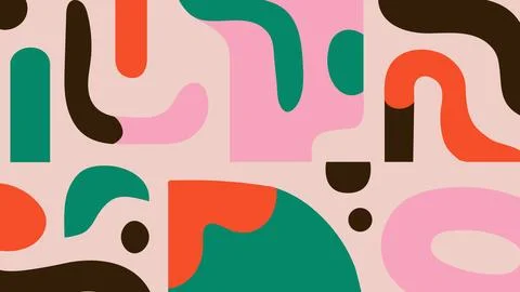 Modern geometric bold pattern background. Bauhaus inspired minimalist primitive Stock Illustration