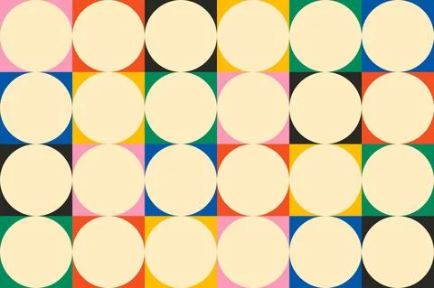 Modern geometric bold pattern. Bauhaus minimalist primitive blocks, brutalism Stock Illustration