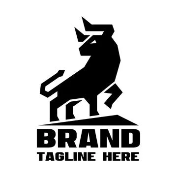 Modern geometric bull logo. Vector illustration. Stock Illustration