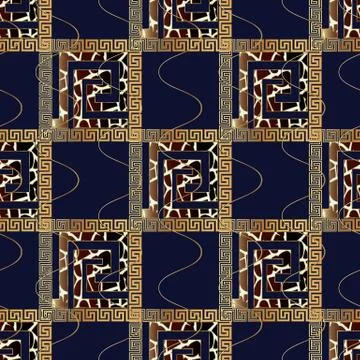 Modern geometric check vector seamless pattern. Blue background Stock Illustration