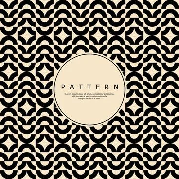 Modern geometric circle seamless pattern design. Abstract round line design. Stock Illustration