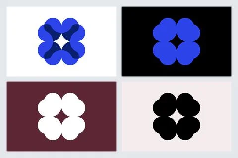 Modern Geometric Clover Logo Set Illustrazione stock