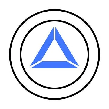 Modern Geometric Design with Blue Triangle Enclosed in Concentric Circles 스톡 일러스트