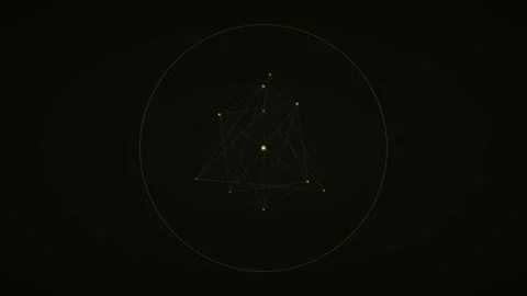 Modern geometric design with bright lines and points in dark space Stock Footage 337073356