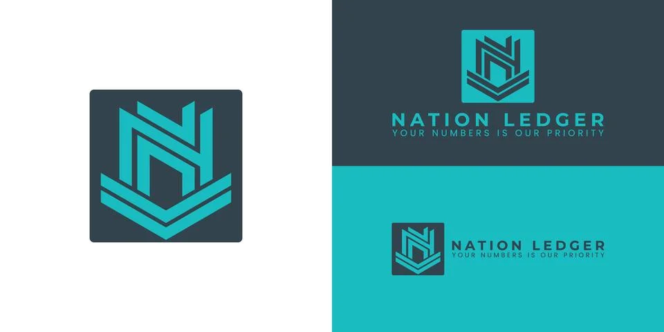 The modern geometric design with an interlocking NV shape Stock Illustration