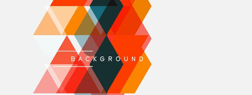 Modern geometric design. Vibrant triangles overlap, creating dynamic visual Illustrazione stock