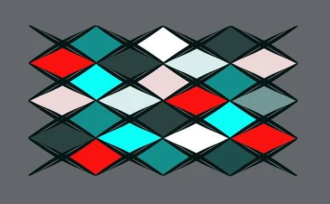 Modern geometric diamond lattice pattern Stock Illustration