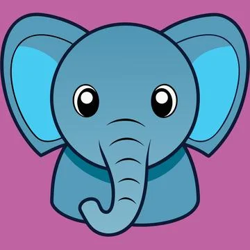 Modern Geometric Elephant Icon in Linear Vector Style Stock Illustration