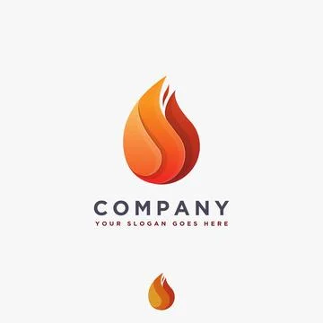 Modern geometric fire flame logo icon vector template on white background Stock Illustration
