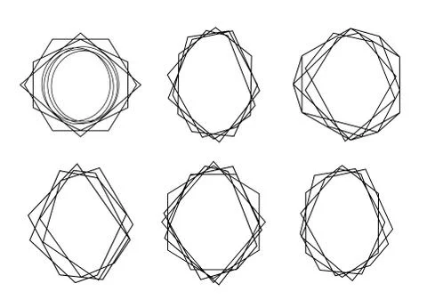 Modern geometric frame. Vector wedding invitation Black minimalist card Stock Illustration