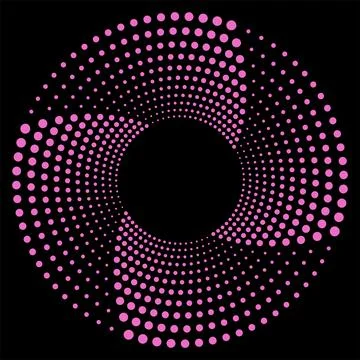 Modern geometric frame. Vortex dotted shape. Trendy design element for border Stock Illustration