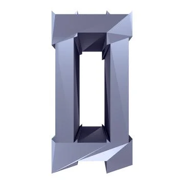 Modern geometric gothic font.3D rendered letter. Stock Illustration