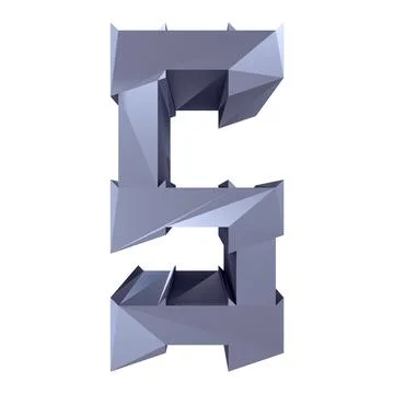 Modern geometric gothic font.3D rendered letter. Stock Illustration