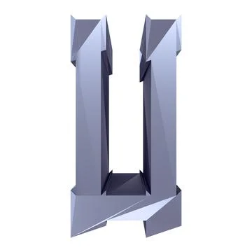 Modern geometric gothic font.3D rendered letter. Stock Illustration