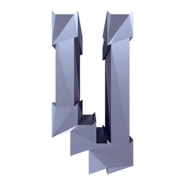 Modern geometric gothic font.3D rendered letter. Stock Illustration