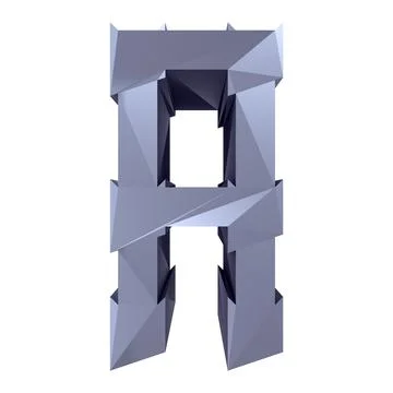 Modern geometric gothic font.3D rendered letter. Stock Illustration