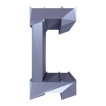 Modern geometric gothic font.3D rendered letter. Stock Illustration