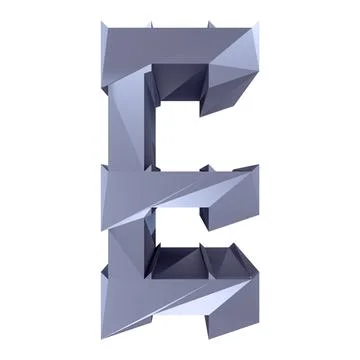 Modern geometric gothic font.3D rendered letter. Stock Illustration