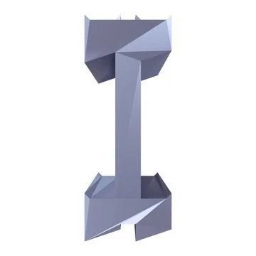 Modern geometric gothic font.3D rendered letter. Stock Illustration