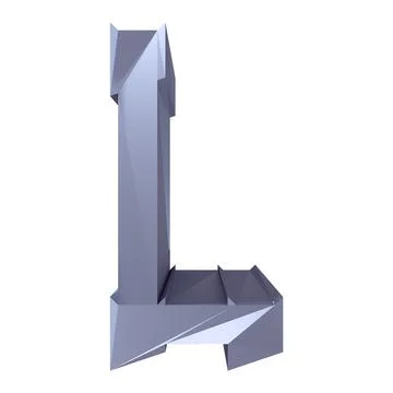 Modern geometric gothic font.3D rendered letter. Stock Illustration