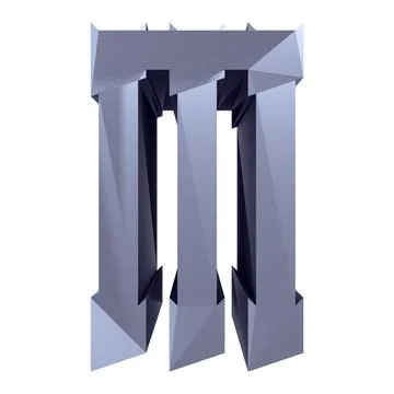 Modern geometric gothic font.3D rendered letter. Stock Illustration