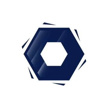 Modern geometric hexagonal logo design icon vector element Stock Illustration