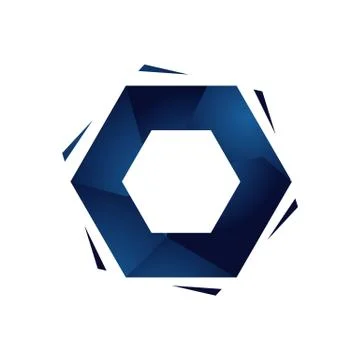 Modern geometric hexagonal logo design icon vector element Stock Illustration