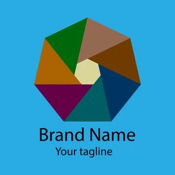 Modern Geometric Hexagonal Logo Illustrazione stock