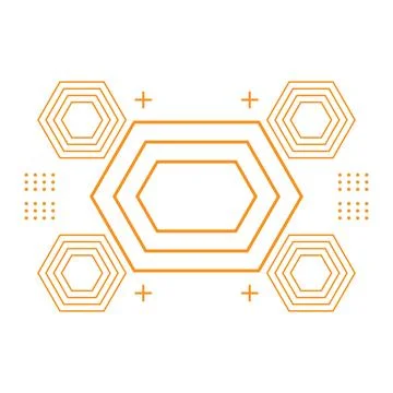 Modern geometric hexagonal shape design Stock Illustration