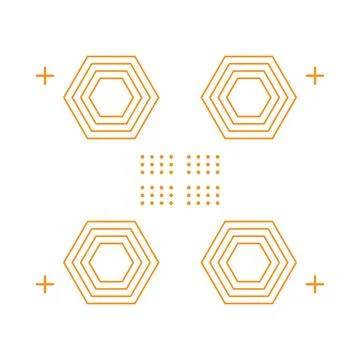 Modern geometric hexagonal shape design Stock Illustration