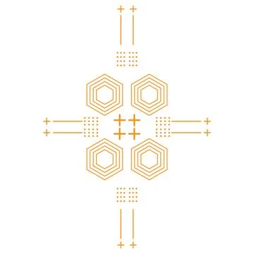 Modern geometric hexagonal shape design Stock Illustration