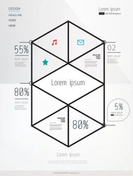 Modern, geometric info graphics elements Stock Illustration