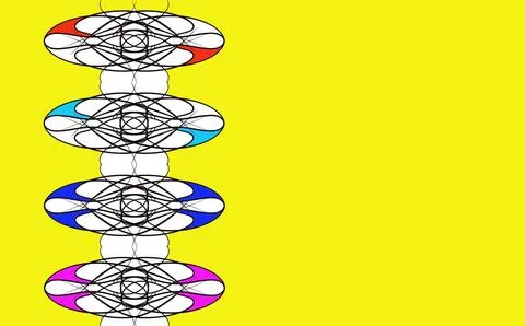 Modern Geometric Linear Pattern with Oval Elements Stock Illustration