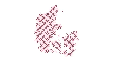 Modern Geometric Lines Assemble Denmark Map Silhouette Stock Footage 325718321