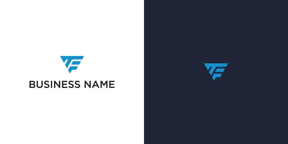 Modern Geometric Logo Design with Initial Letters T and F Stock Illustration
