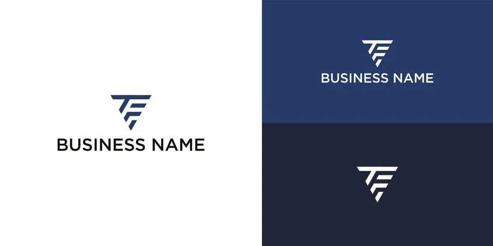 Modern Geometric Logo Design with Initial Letters T and F Stock Illustration