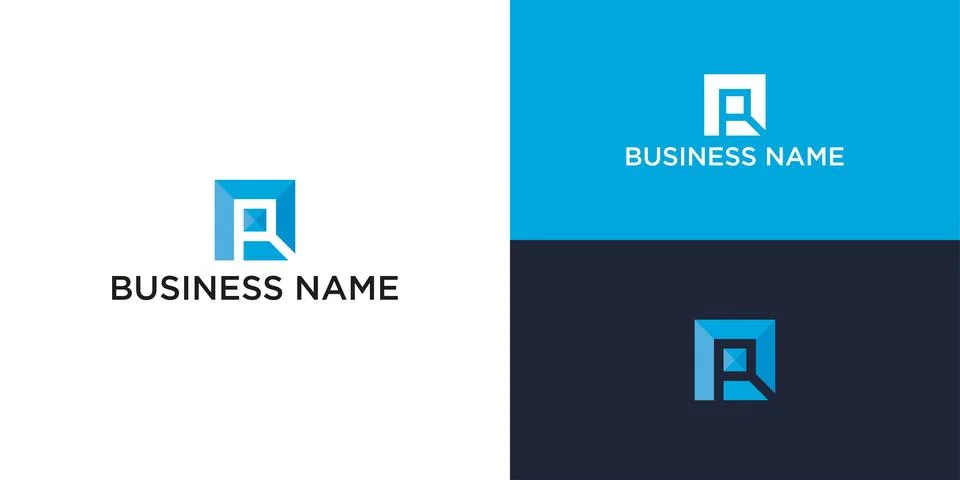 Modern, geometric logo design with initial R Stock Illustration