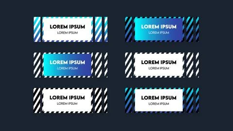 Modern geometric lower third banner template design. Gradient lower thirds set Stock Illustration