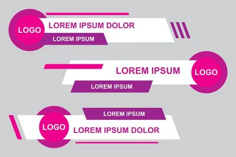 Modern geometric lower third banner template design. Colorful lower thirds se Stock Illustration