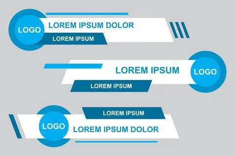 Modern geometric lower third banner template design. Colorful lower thirds se Stock Illustration