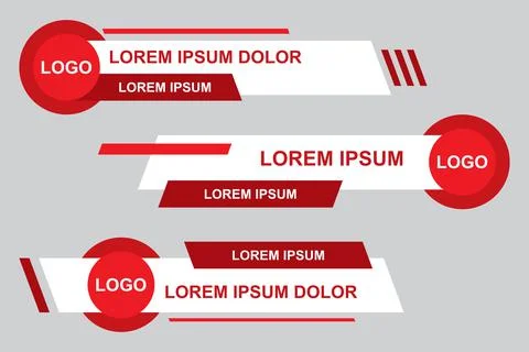 Modern geometric lower third banner template design. Colorful lower thirds se Stock Illustration