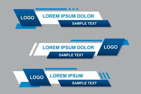 Modern geometric lower third banner template design. Colorful lower thirds se Stock Illustration