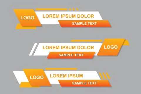 Modern geometric lower third banner template design. Colorful lower thirds se Stock Illustration