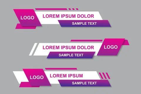 Modern geometric lower third banner template design. Colorful lower thirds se Stock Illustration