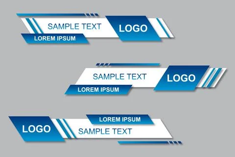 Modern geometric lower third banner template design. Colorful lower thirds se Stock Illustration